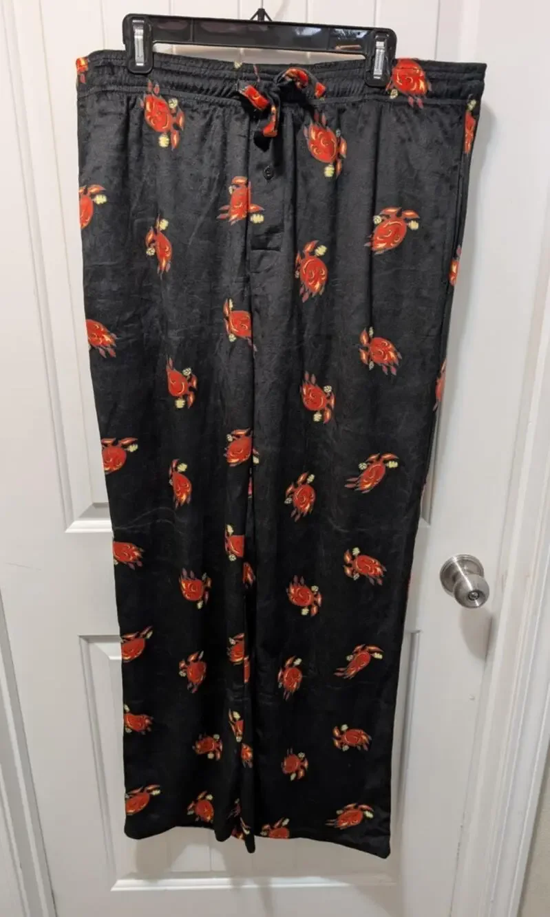 Cheetos Black Red Flaming Hot Soft Pajama Bottoms Lounge Pants Size XL Pockets